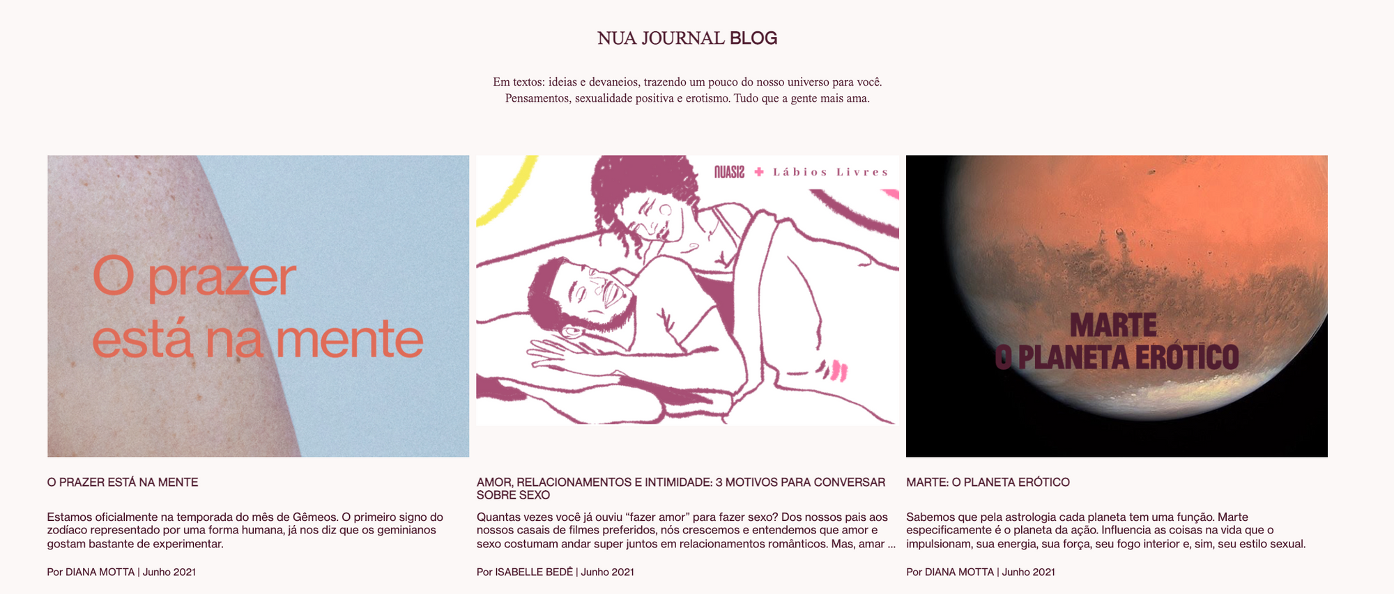 Nua Journal, blog da loja online de sextoys Nuasis